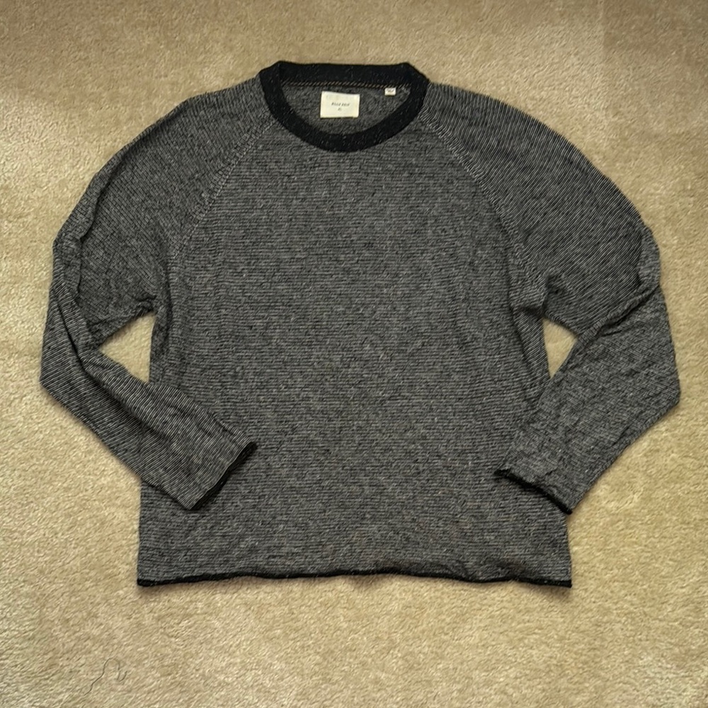 Billy Reid Textured Boucle Crewneck Sweater with Ribbed Trim EUC Size XL